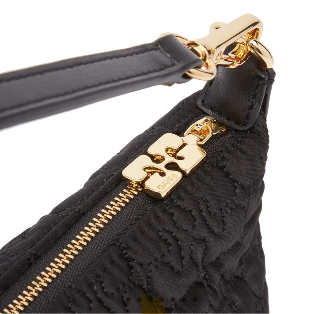 GANNI black medium satin butterfly pouch - Picture 4 of 9